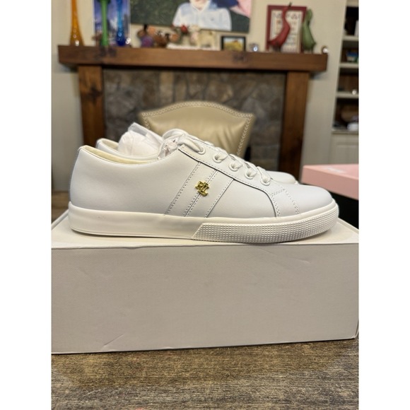 Lauren Ralph Lauren Janson II Sneakers Women's Optic White Comfort Shoes TZP927 - Picture 4 of 11